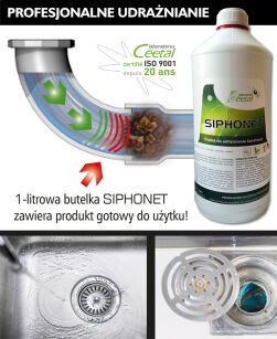 SIPHONET 1 L – gotowy środek do udrażniania rur i odpływów