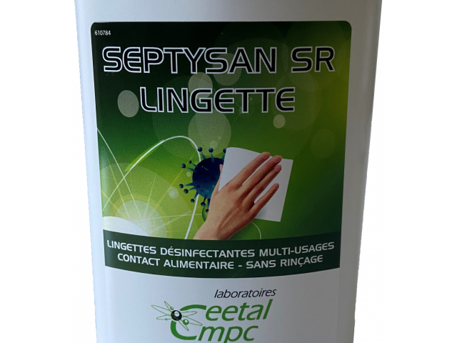 SEPTYSAN SR – LINGETTE | chusteczki dezynfekujące do kontaktu z żywnością, bez spłukiwania